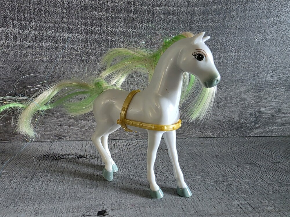 Disney Polly Pocket Princess Horse Figure Figurine Brushable Hair Green G27